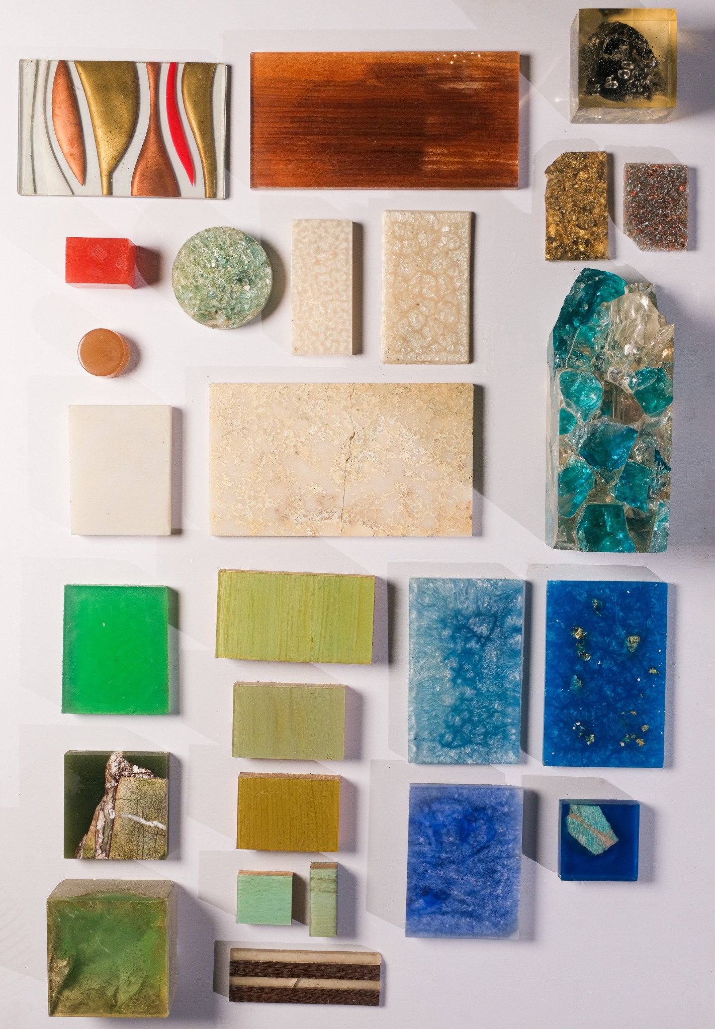 HyperCast samples with colorful translucent and textured finishes