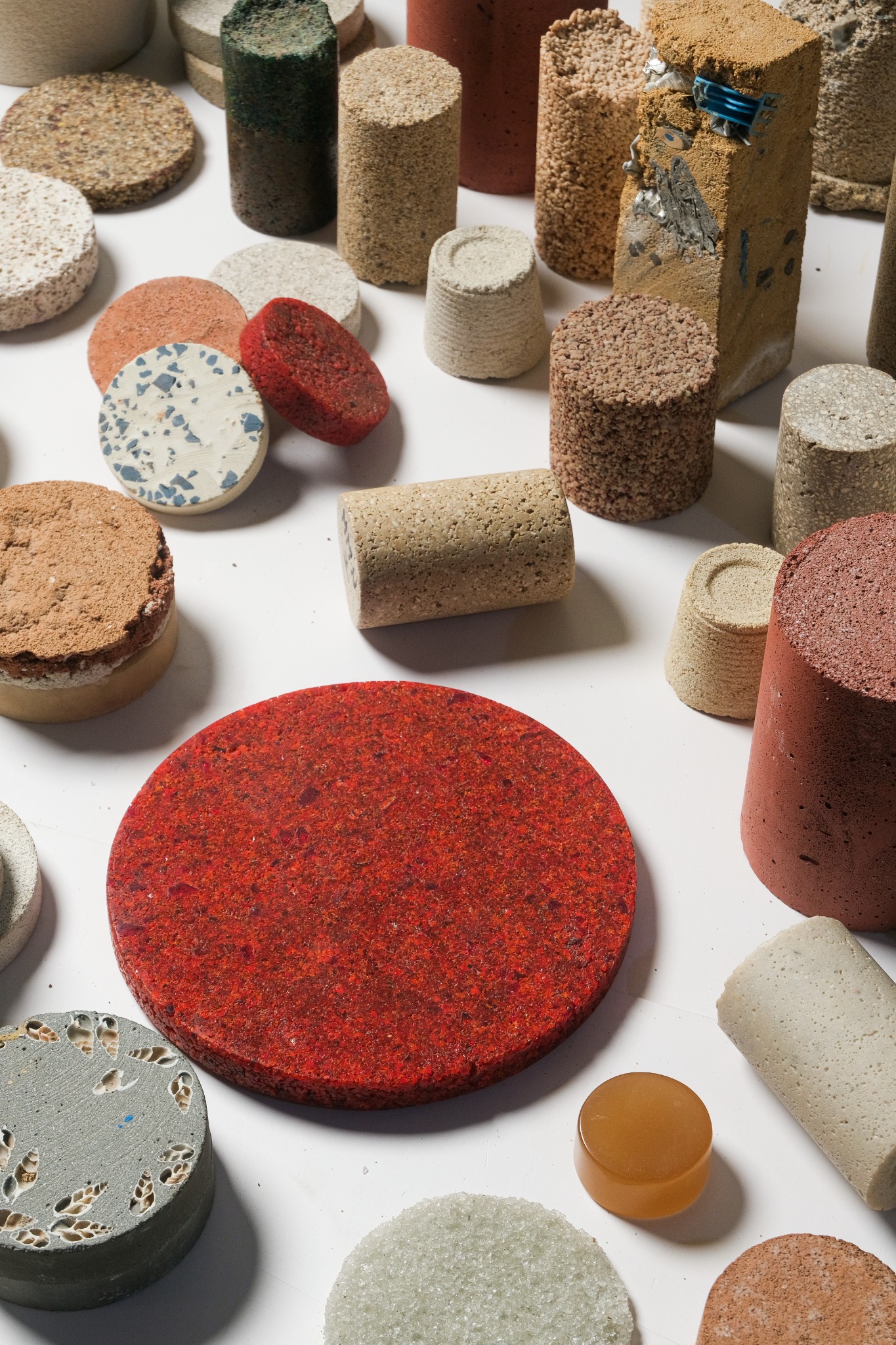 MicroCast samples in varied shapes, colors, and textures
